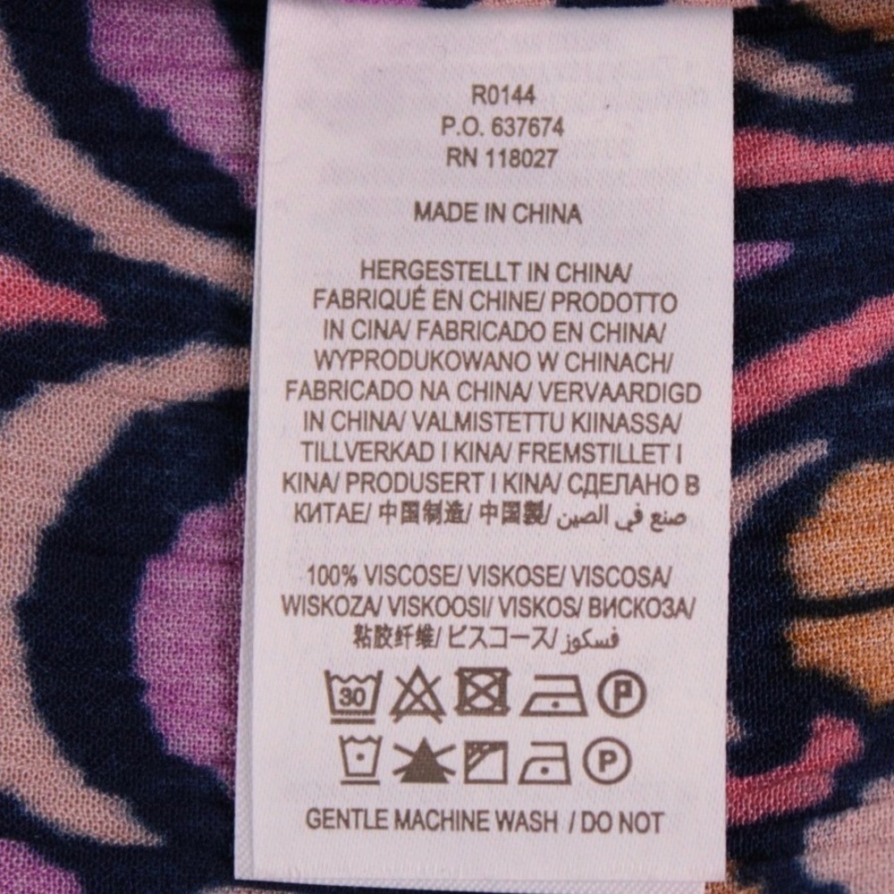 Boden Grace Crinkle Skirt US 16 18 Plus Size Viscose Navy Pink Ikat Boho R0144 - Picture 4 of 6